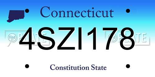 4SZI178 Connecticut License Plate