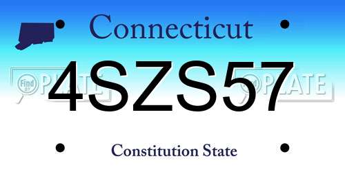 4SZS57 Connecticut License Plate