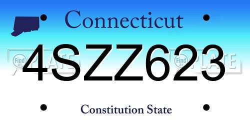 4SZZ623 Connecticut License Plate