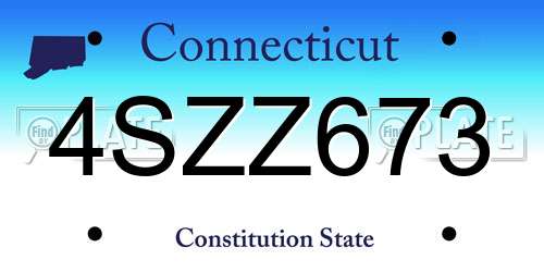 4SZZ673 Connecticut License Plate