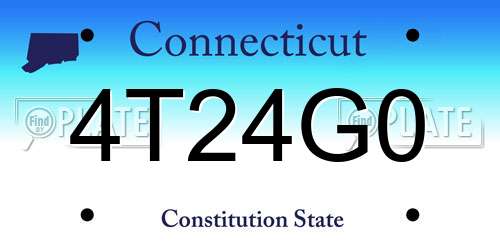 4T24G0 Connecticut License Plate