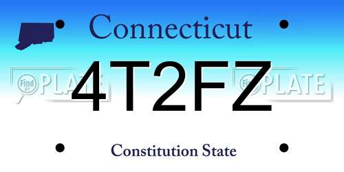 4T2FZ Connecticut License Plate