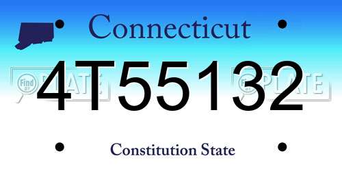 4T55132 Connecticut License Plate