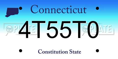4T55T0 Connecticut License Plate