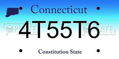 4T55T6 Connecticut License Plate