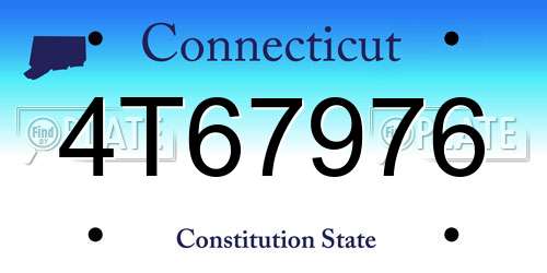 4T67976 Connecticut License Plate
