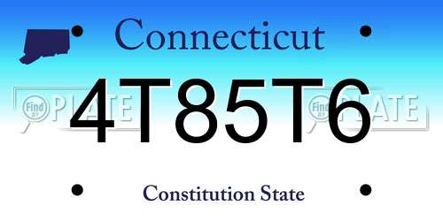 4T85T6 Connecticut License Plate