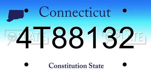 4T88132 Connecticut License Plate