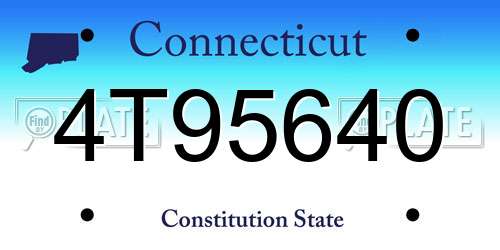 4T95640 Connecticut License Plate