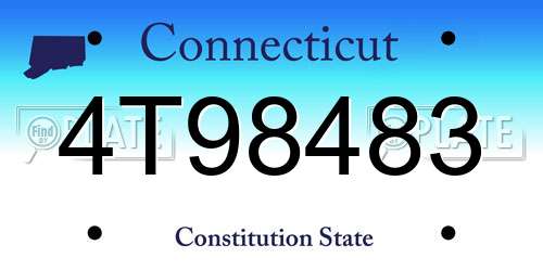 4T98483 Connecticut License Plate
