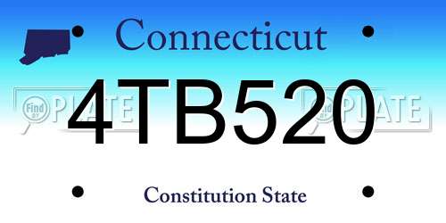 4TB520 Connecticut License Plate
