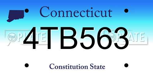 4TB563 Connecticut License Plate
