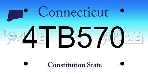 4TB570 Connecticut License Plate