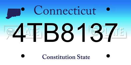 4TB8137 Connecticut License Plate