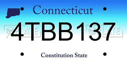 4TBB137 Connecticut License Plate