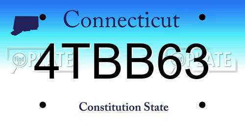 4TBB63 Connecticut License Plate