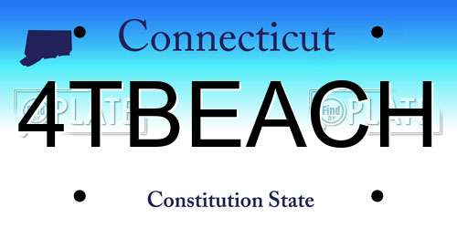 4TBEACH Connecticut License Plate