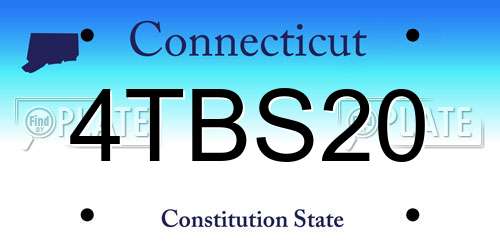 4TBS20 Connecticut License Plate