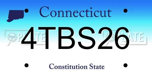 4TBS26 Connecticut License Plate