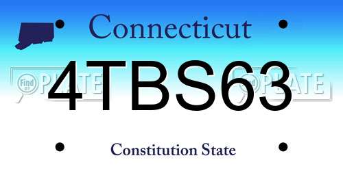 4TBS63 Connecticut License Plate
