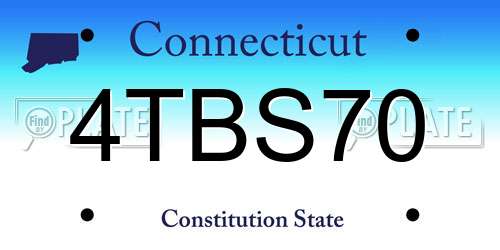 4TBS70 Connecticut License Plate