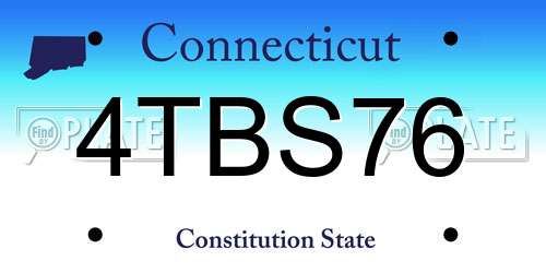 4TBS76 Connecticut License Plate