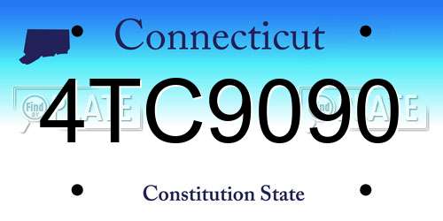 4TC9090 Connecticut License Plate