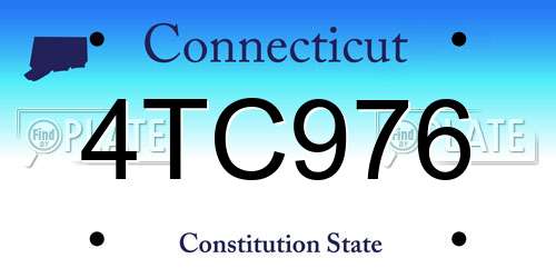 4TC976 Connecticut License Plate
