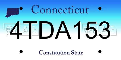 4TDA153 Connecticut License Plate