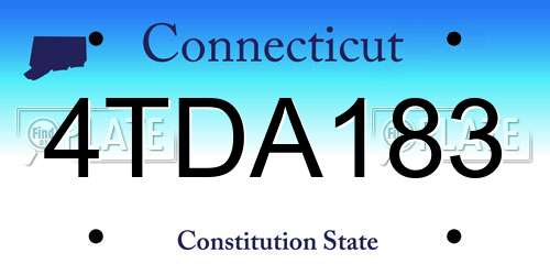 4TDA183 Connecticut License Plate