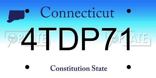 4TDP71 Connecticut License Plate