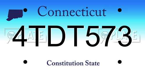 4TDT573 Connecticut License Plate