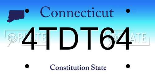 4TDT64 Connecticut License Plate