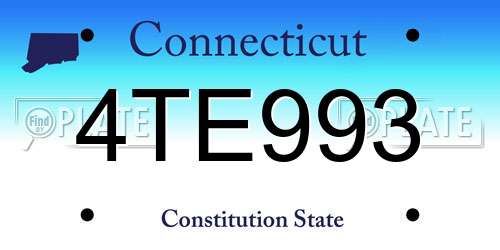 4TE993 Connecticut License Plate