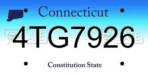 4TG7926 Connecticut License Plate