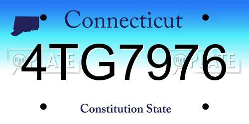 4TG7976 Connecticut License Plate