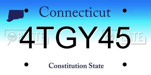 4TGY45 Connecticut License Plate