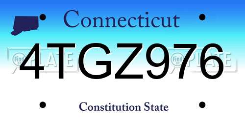 4TGZ976 Connecticut License Plate