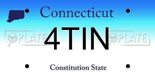 4TIN Connecticut License Plate