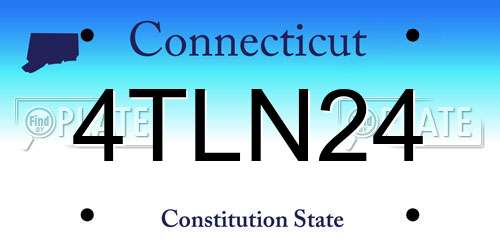 4TLN24 Connecticut License Plate