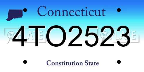 4TO2523 Connecticut License Plate