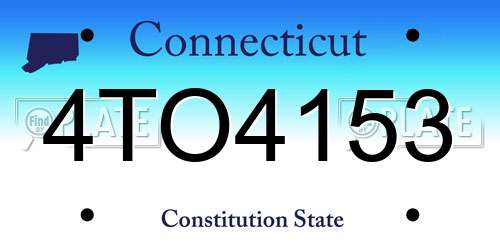 4TO4153 Connecticut License Plate