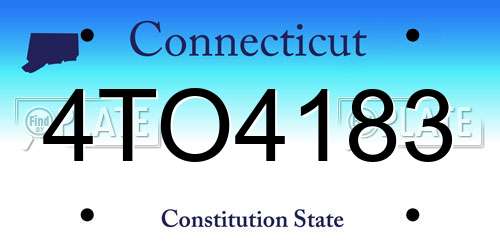 4TO4183 Connecticut License Plate
