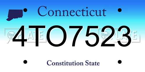 4TO7523 Connecticut License Plate