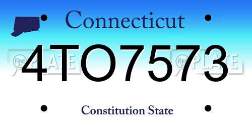 4TO7573 Connecticut License Plate
