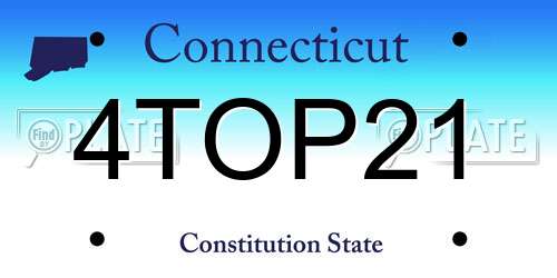 4TOP21 Connecticut License Plate