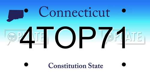 4TOP71 Connecticut License Plate