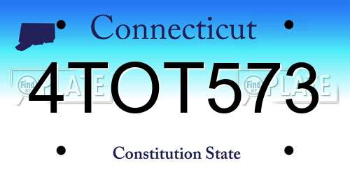 4TOT573 Connecticut License Plate