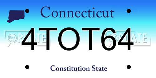 4TOT64 Connecticut License Plate