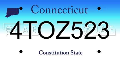 4TOZ523 Connecticut License Plate